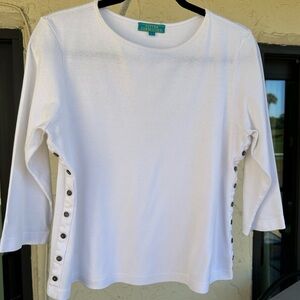 Cotton Connection White Button-Accent Top